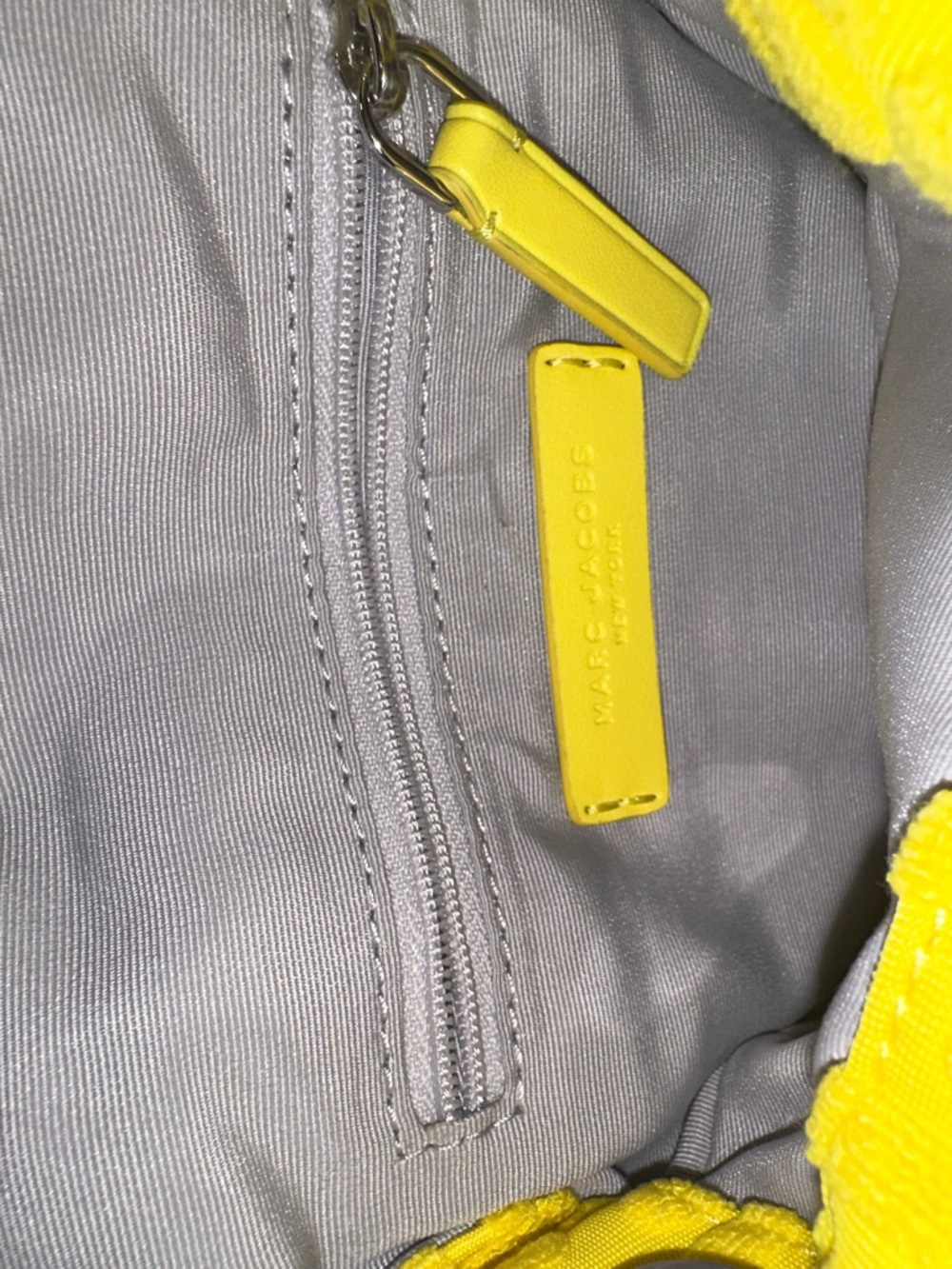 Marc Jacobs Puffy Monogram Chain Shoulder Bag Bright Yellow Jacquard | Like New - Picture 8 of 13